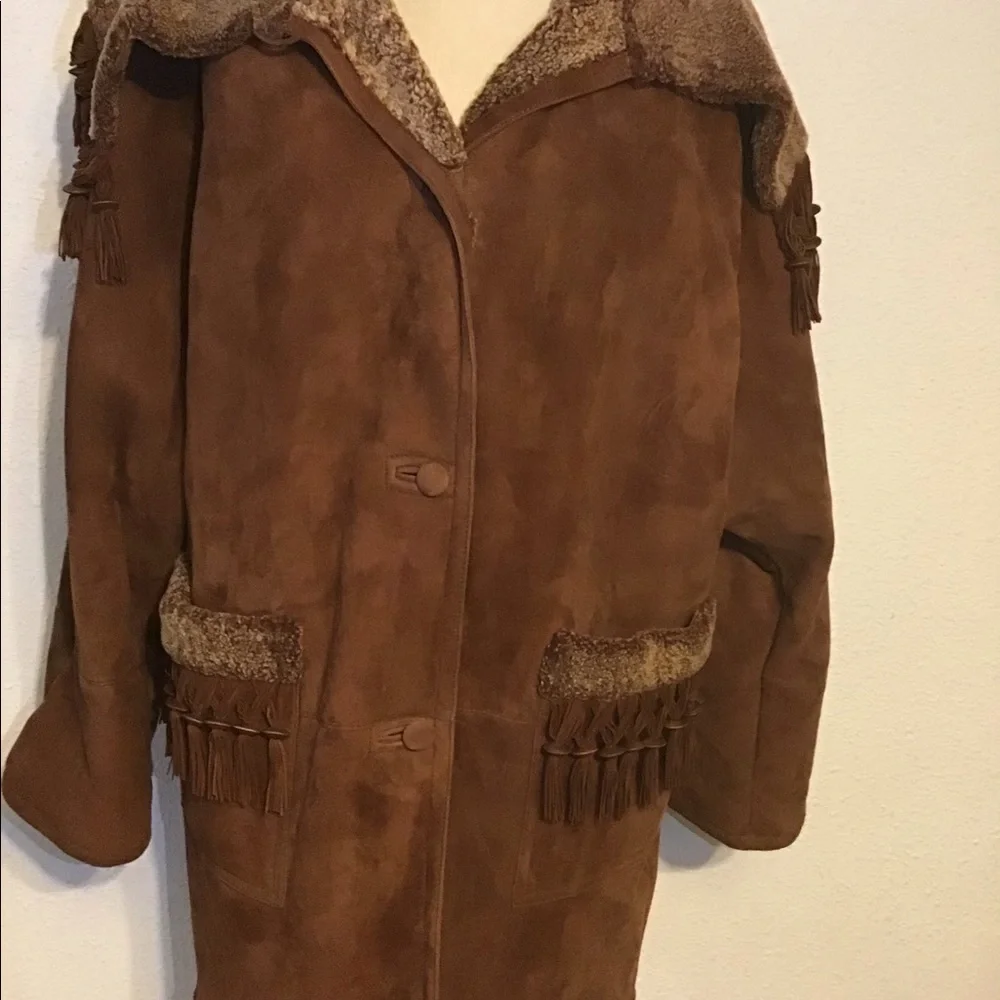 Christian for Nanak brown leather/shearling jacket